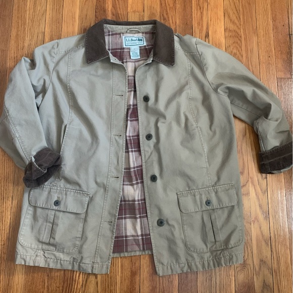 L.L. Bean Adirondack flannel lined barn chore field coat with corduroy collar XL - Picture 2 of 9